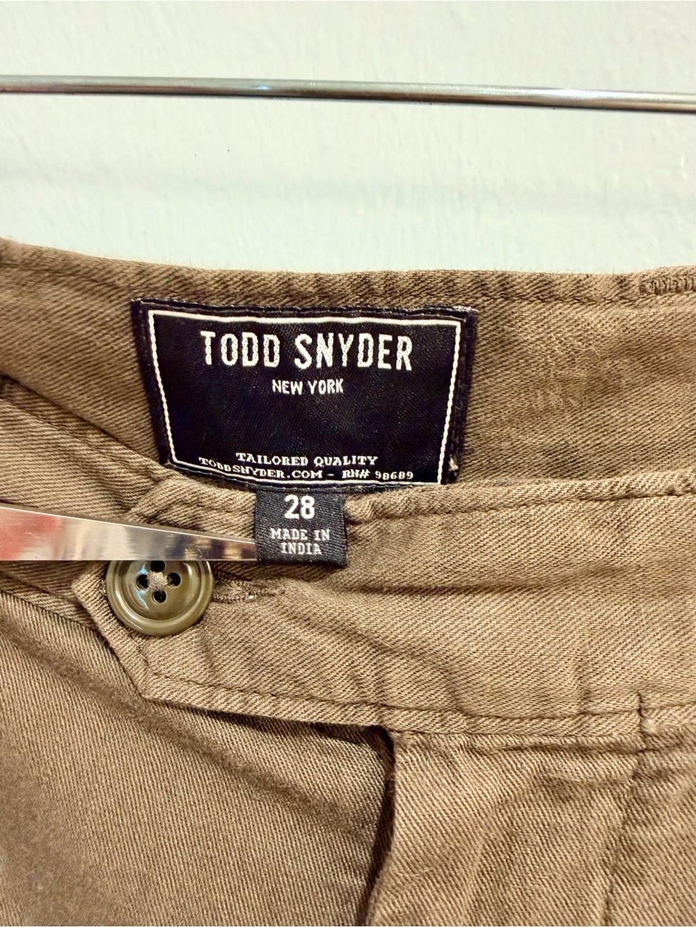 Todd Snyder Mens Cotton Linen 7" Officer Shorts Olive Brown Button Tab Size 28 - Picture 4 of 11